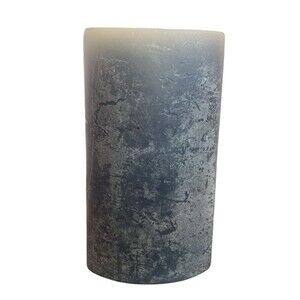 Pillar Candle Blue Textured Wax 6” X 10-1/2” X 2”